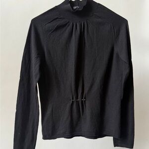 Gucci Black Gathered Neck Top